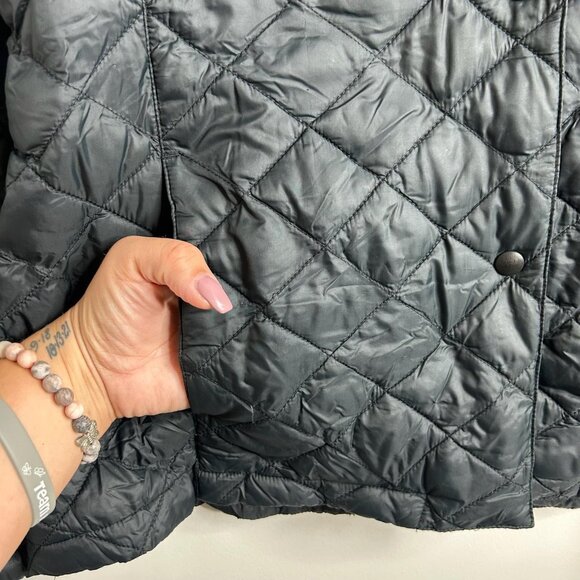 L.L.Bean Puffer Jacket Womens XL Black Quilted Snap Front Insulated Lightweight - Picture 3 of 9